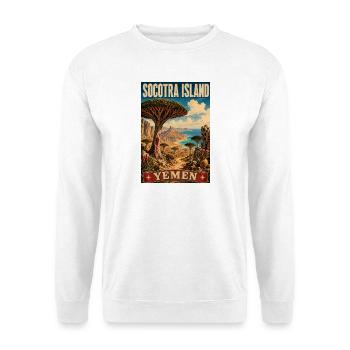 Erleben Sie die Insel Socotra im Jemen - Unisex Pullover - Weiß - Vorne - Alina (178cm) & Michal (187cm)