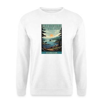Entdecken Sie den Isle Royale Nationalpark in Michigan - Unisex Pullover - Weiß - Vorne - Alina (178cm) & Michal (187cm)