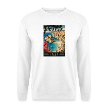 Entdecken Sie die mediterrane Atmosphäre von Tropea in Italien - Unisex Pullover - Weiß - Vorne - Alina (178cm) & Michal (187cm)