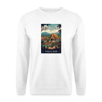 Entdecken Sie die Tempel von Chiang Mai in Thailand - Unisex Pullover - Weiß - Vorne - Alina (178cm) & Michal (187cm)