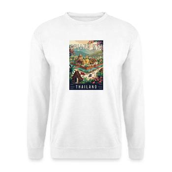Erleben Sie die Tempel von Chiang Mai in Thailand - Unisex Pullover - Weiß - Vorne - Alina (178cm) & Michal (187cm)
