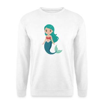 Mädchen-Meerjungfrau - Unisex Pullover - Weiß - Vorne - Alina (178cm) & Michal (187cm)
