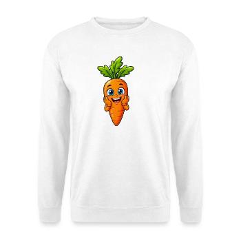 Karotten-Karotten-Gemüse - Unisex Pullover - Weiß - Vorne - Alina (178cm) & Michal (187cm)