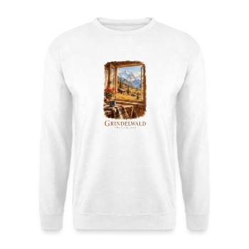 Grindelwald Vintage-Schweizer Charme - Unisex Pullover - Weiß - Vorne - Alina (178cm) & Michal (187cm)
