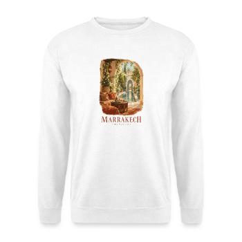 Marrakesch Geheime Gartenflucht in Marokko - Unisex Pullover - Weiß - Vorne - Alina (178cm) & Michal (187cm)