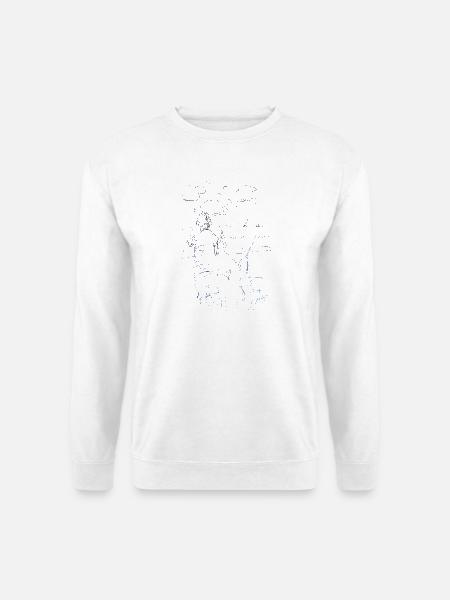 Lustige Skizze mit Möwe von Jörg Langhans - Unisex Pullover - Weiß