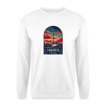 Erleben Sie lebendiges Toronto in Kanada Reisekunst - Unisex Pullover - Weiß - Vorne - Alina (178cm) & Michal (187cm)