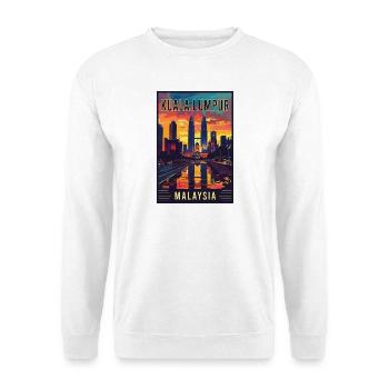Entdecken Sie das lebendige Kuala Lumpur in Malaysia - Unisex Pullover - Weiß - Vorne - Alina (178cm) & Michal (187cm)
