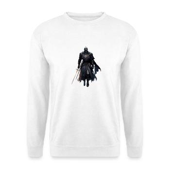 Dunkler Kreuzritter-Krieger - Unisex Pullover - Weiß - Vorne - Alina (178cm) & Michal (187cm)