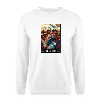 Erleben Sie den Märchenzauber von Brügge in Belgien - Unisex Pullover - Weiß - Vorne - Alina (178cm) & Michal (187cm)