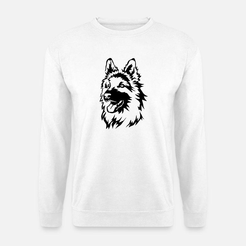 German shepherd head - Unisex Sweatshirt - white