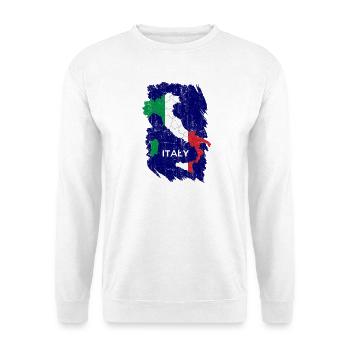 Karte der italienischen Flagge - Unisex Pullover - Weiß - Vorne
