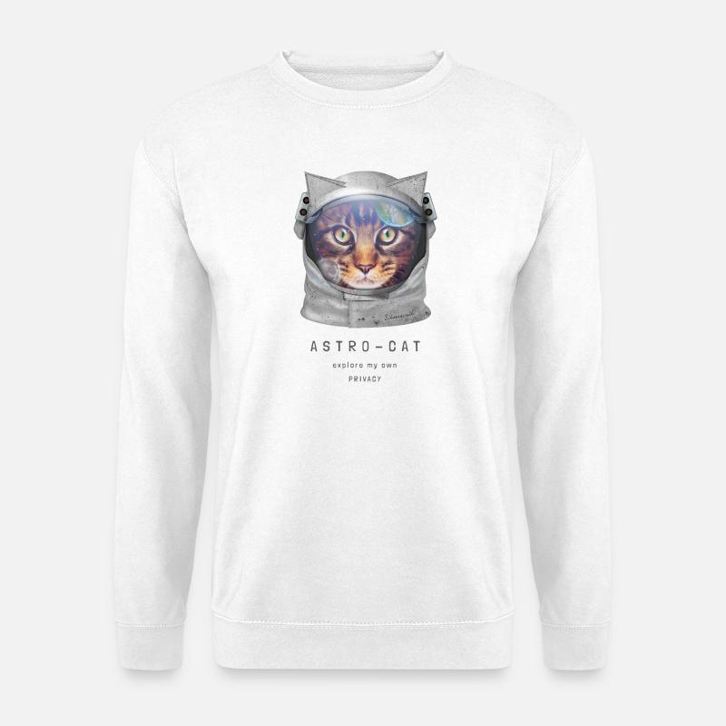 | de chat de l’espace Chat astronaute dans l’espace - Sweat-shirt Unisexe - blanc