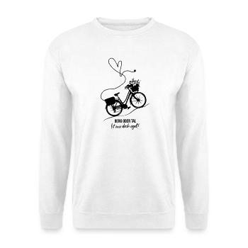 ebike-Vélo-Fleurs-Cœur - Sweat-shirt Unisexe - blanc - Devant