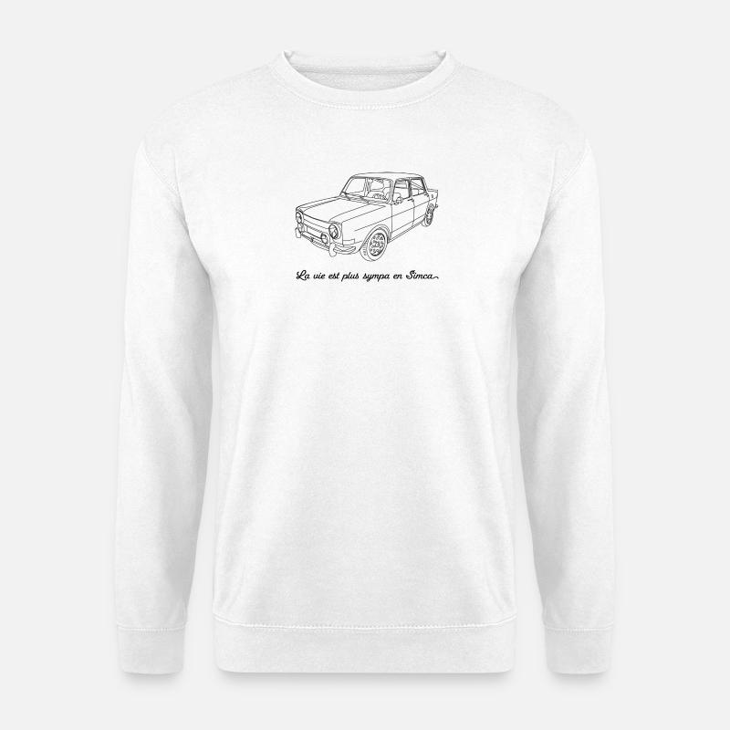 La vie est plus sympa en Simca - Sweat-shirt Unisexe - blanc