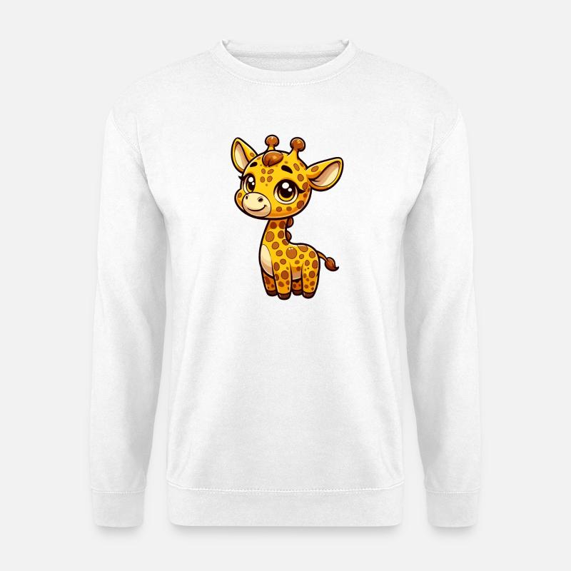 Eine skurrile Giraffe im Cartoon-Stil - Unisex Pullover - Weiß