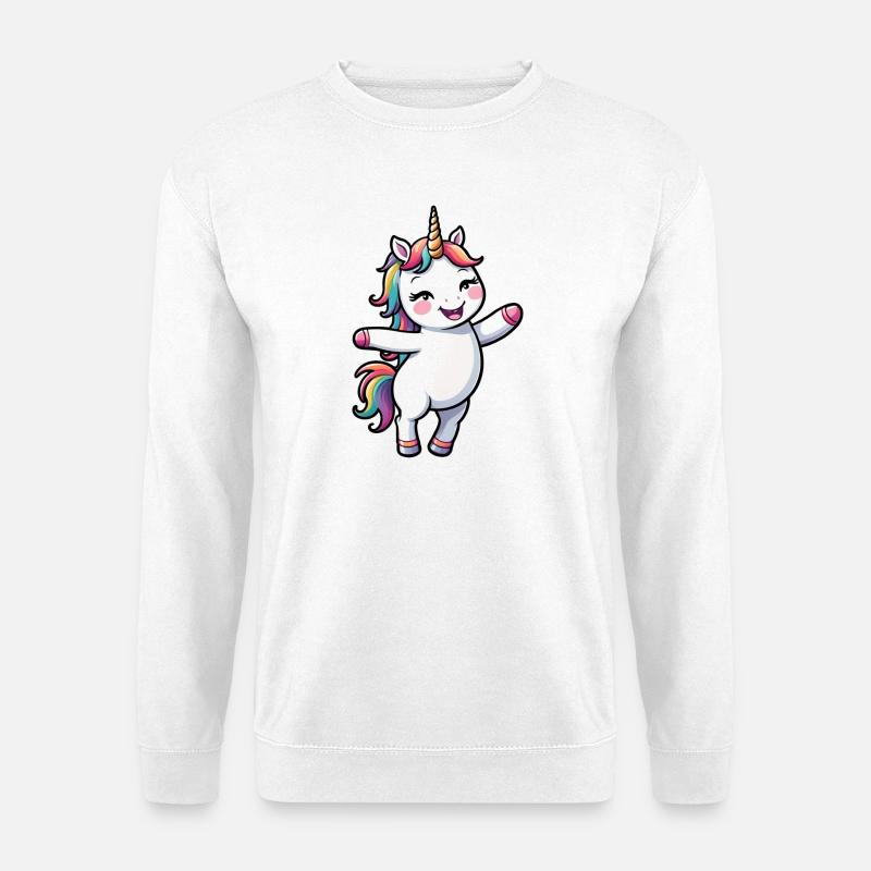 Kinder süßes Cartoon Einhorn - Unisex Pullover - Weiß