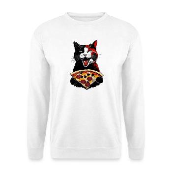 Katze Pizza Cat Street Art - Sweat-shirt Unisexe - blanc - Devant