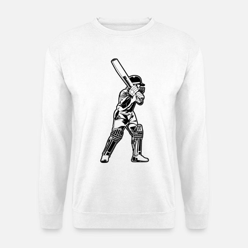 Cricketer Sketch - Unisex Sweatshirt - white