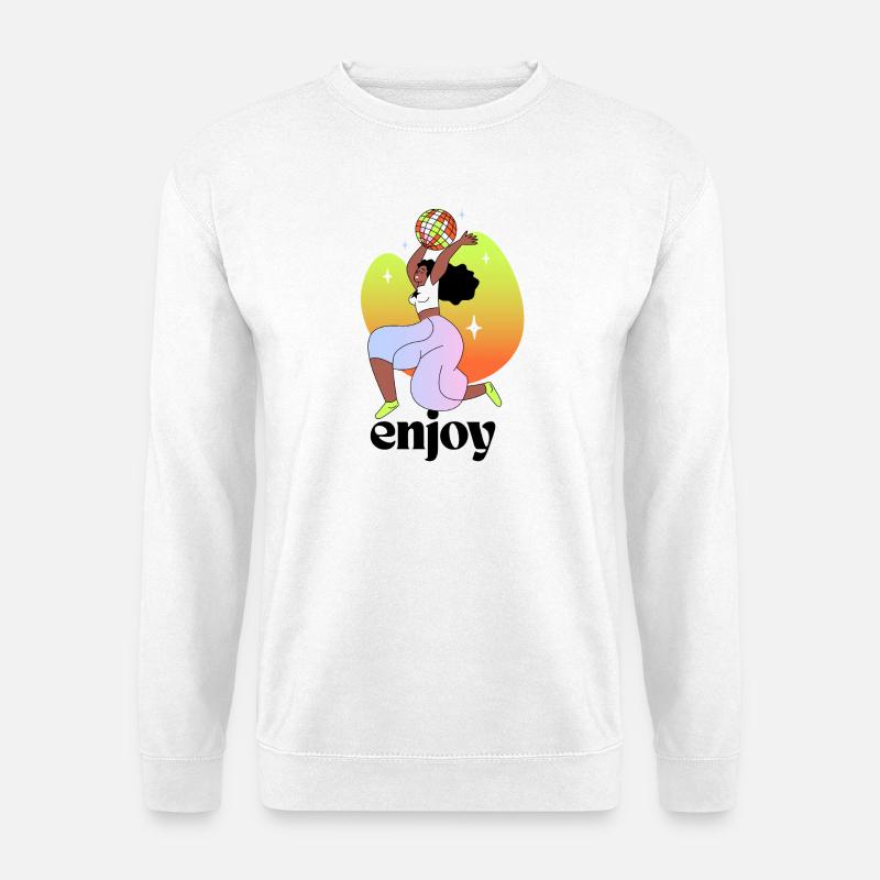 Fröhliche Disco-Vibes Illustration - Unisex Pullover - Weiß