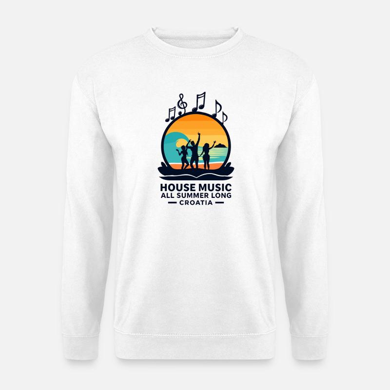 Kroatien House Musik - Unisex Pullover - Weiß