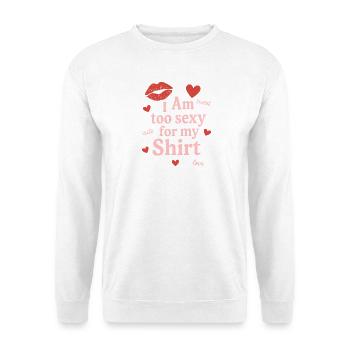 Spielerische, selbstbewusste Betonung - Unisex Pullover - Weiß - Vorne - Alina (178cm) & Michal (187cm)