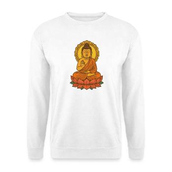 Meditative Buddha on Lotus Design - Unisex Sweatshirt - white - Front