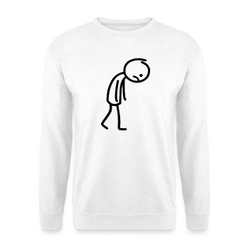 Strichmännchen Traurig Strichmann Strichzeichnung - Unisex Pullover - Weiß - Vorne