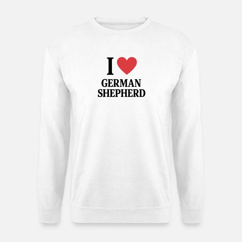 I ❤️ GERMAN SHEPHERD - Unisex Pullover - Weiß