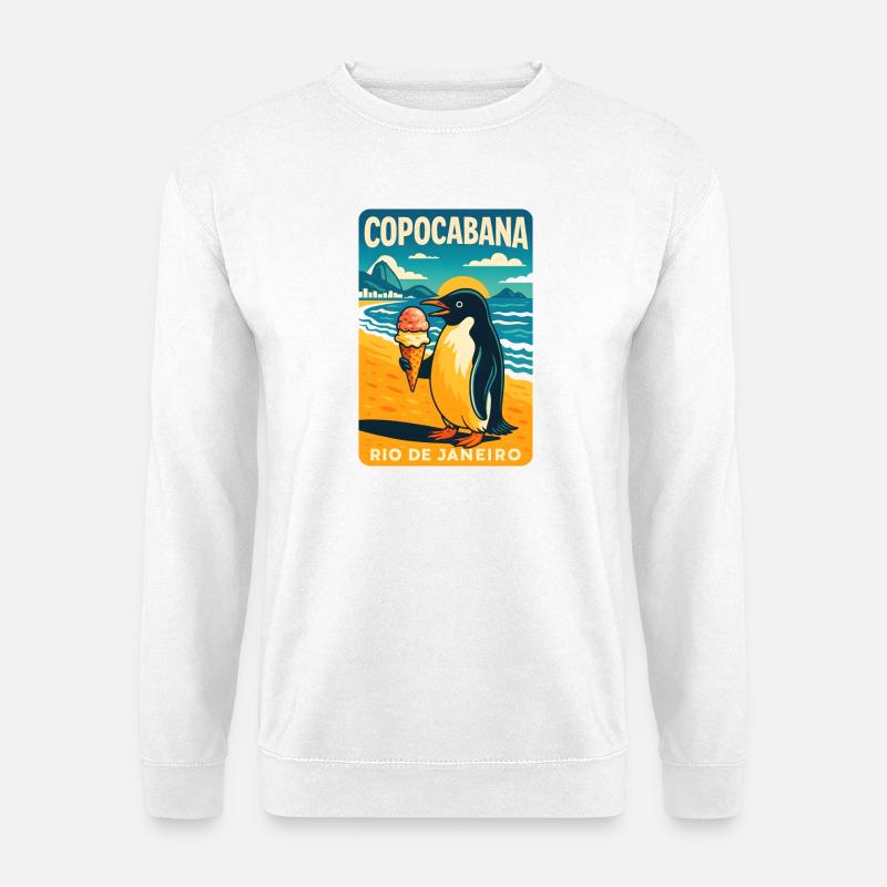 Copocabana Pinguin Rio Poster - Unisex Pullover - Weiß
