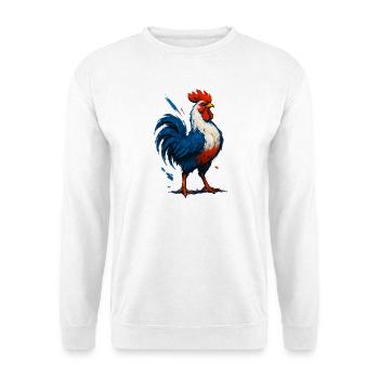 Coq flamboyant bleu blanc rouge - France Patriote - Sweat-shirt Unisexe - blanc - Devant