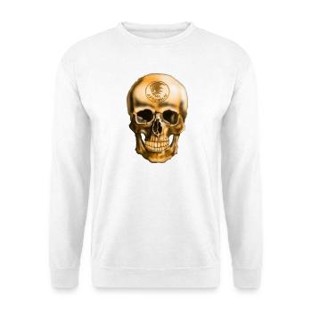Schädel mit Adrenalin Emblem - Unisex Pullover - Weiß - Vorne - Alina (178cm) & Michal (187cm)