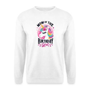 Maman de la licorne de la fille d’anniversaire - Sweat-shirt Unisexe - blanc - Devant