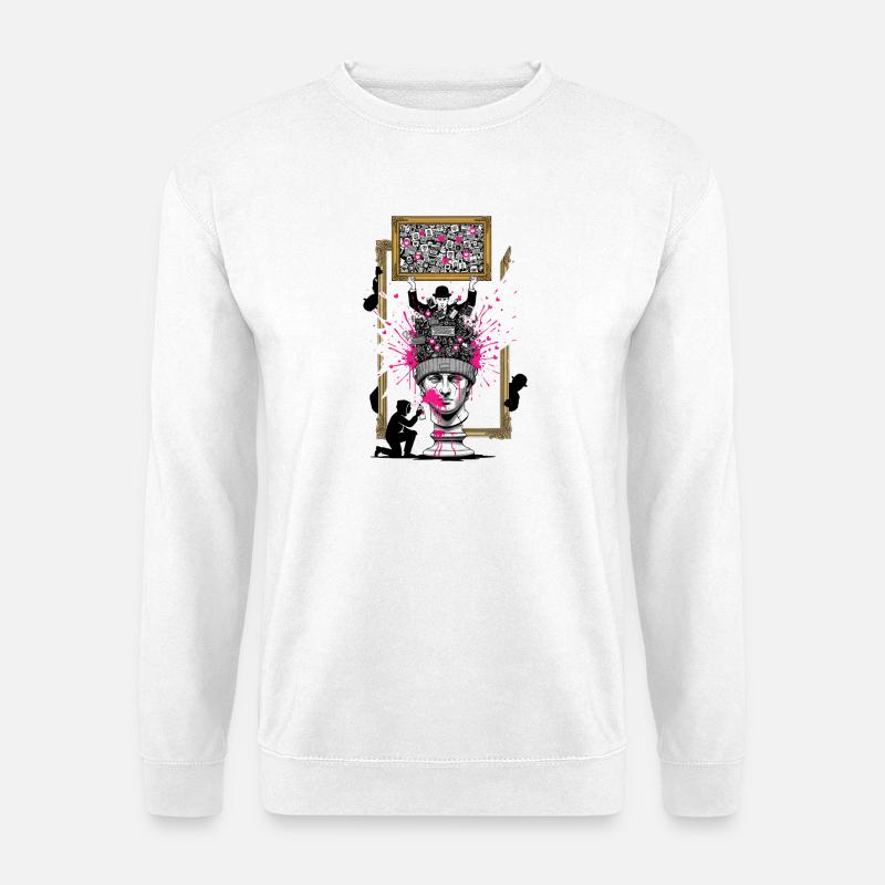 PopCollage Head Sculpture - Unisex Sweatshirt - white