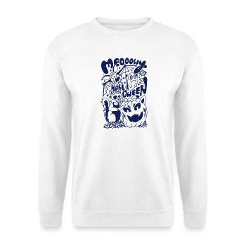 Miaou Halloween Chat Citrouille Dessin Animé Doodle - Sweat-shirt Unisexe - blanc - Devant