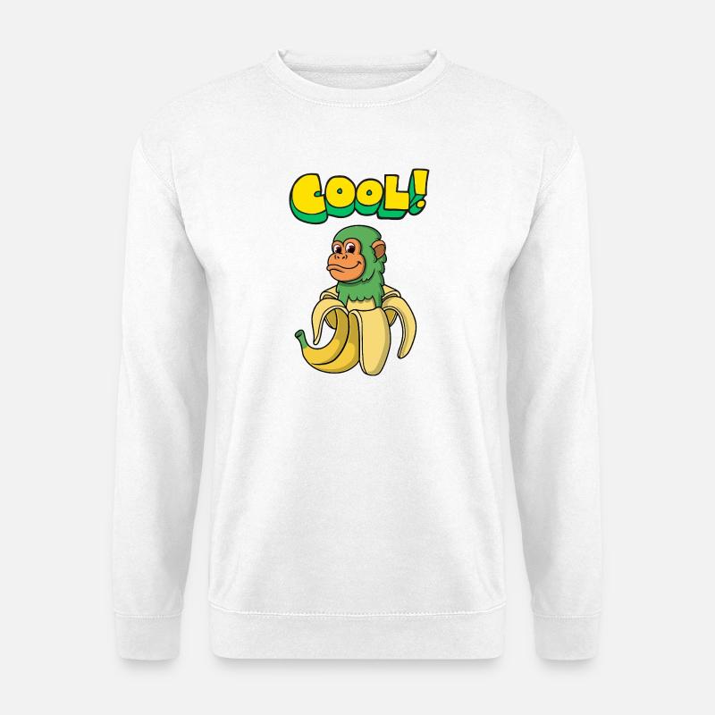 Affe in Banane in Farben - Unisex Pullover - Weiß