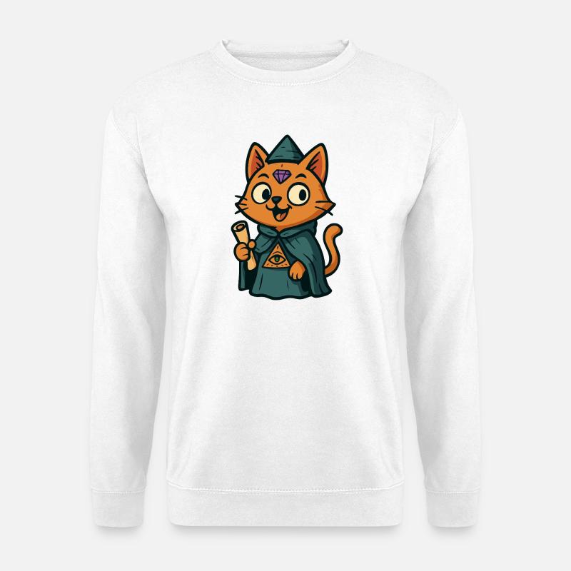 Purrscribe the Prophet Cat - Unisex Sweatshirt - white