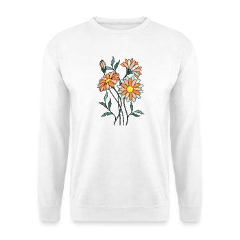 Blumen - Sweat-shirt Unisexe - blanc - Devant
