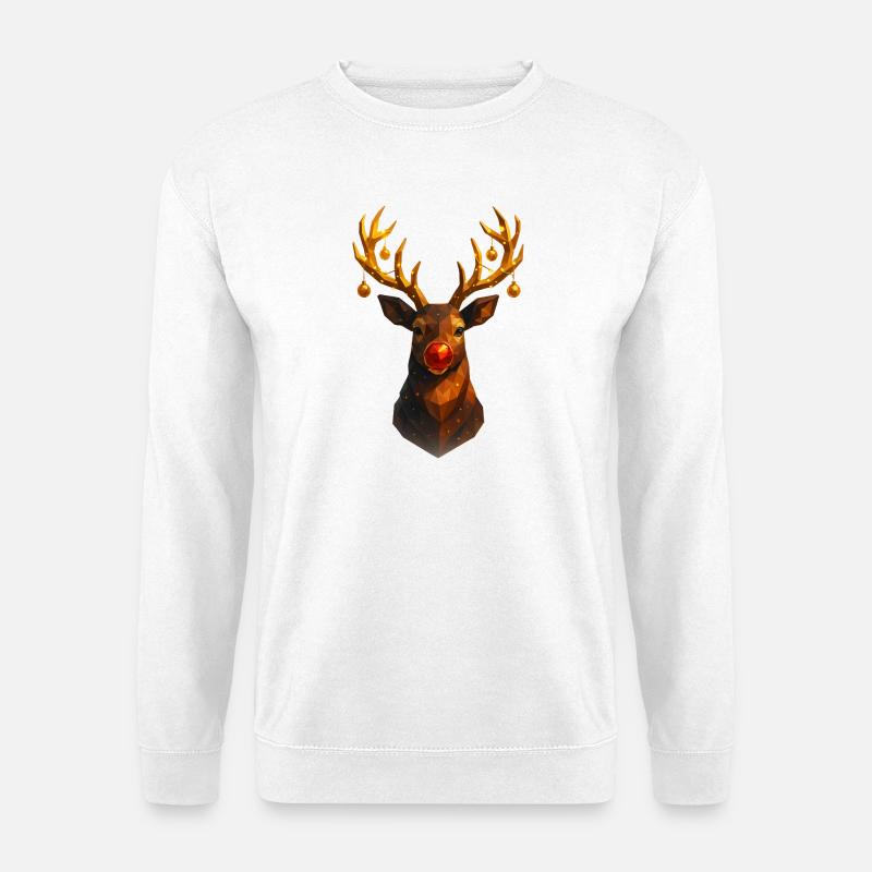Weihnachten Rentier Low Poly - Unisex Pullover - Weiß