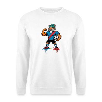 Tiger team mascot in football look - Unisex Sweatshirt - white - Front
