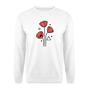 Poppy-Poppies-Minimalist-Line-Art-4 - Unisex Sweatshirt - white - Front