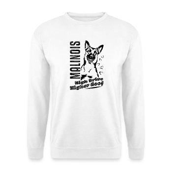 Belgian Malinois High Drive Plus haut Goof - Sweat-shirt Unisexe - blanc - Devant
