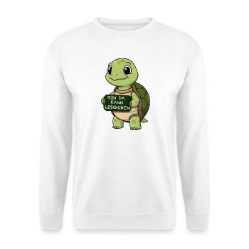 Tortue mignonne avec une phrase de départ drôle - Sweat-shirt Unisexe - blanc - Devant