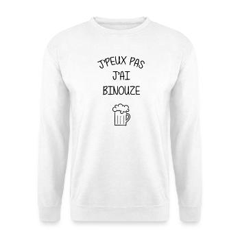 J'peux pas j'ai binouze - alcool - Sweat-shirt Unisexe - blanc - Devant