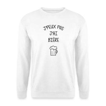 Ich kann nicht, ich habe Bier – Alkohol - Unisex Pullover - Weiß - Vorne