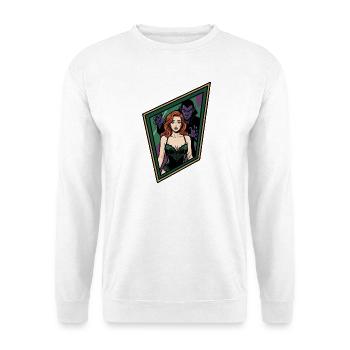 Ingwer-Pin-up mit Vampir - Unisex Pullover - Weiß - Vorne
