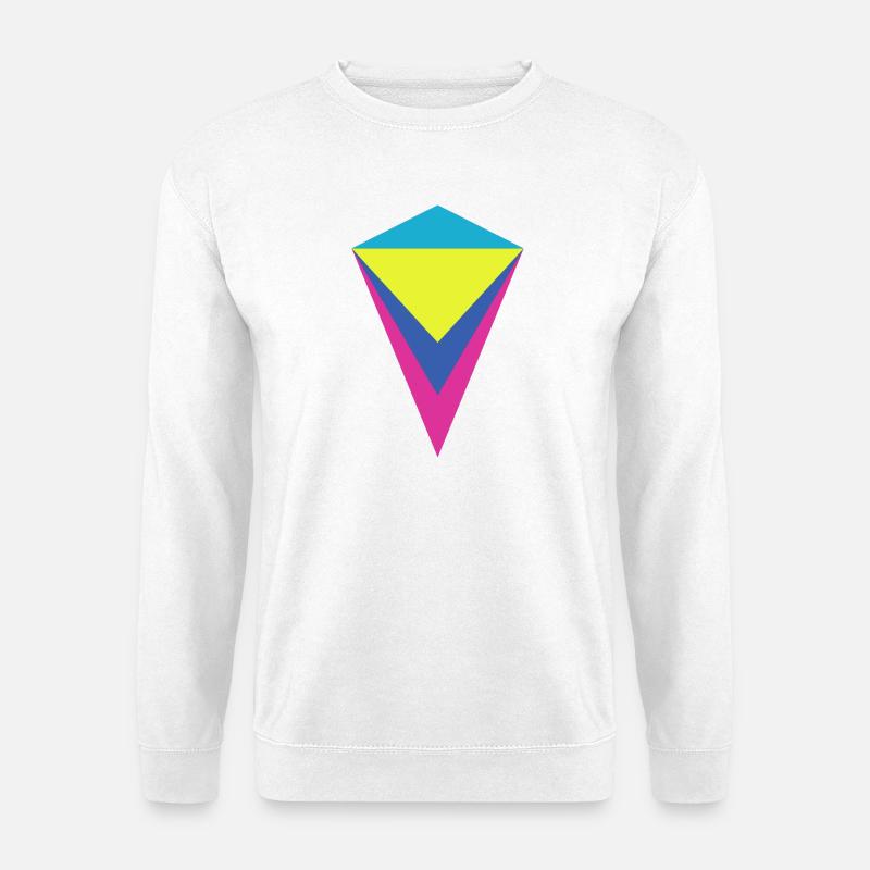 Multi-layered neon diamond - Unisex Sweatshirt - white