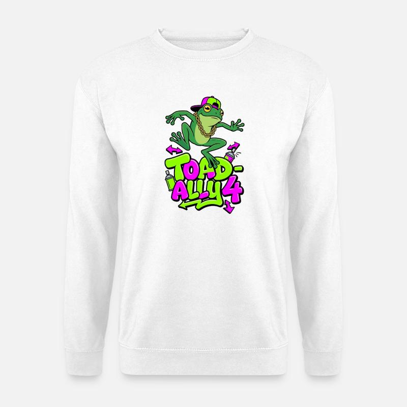 Toad-Ally 4 Coole Kröte - Unisex Pullover - Weiß