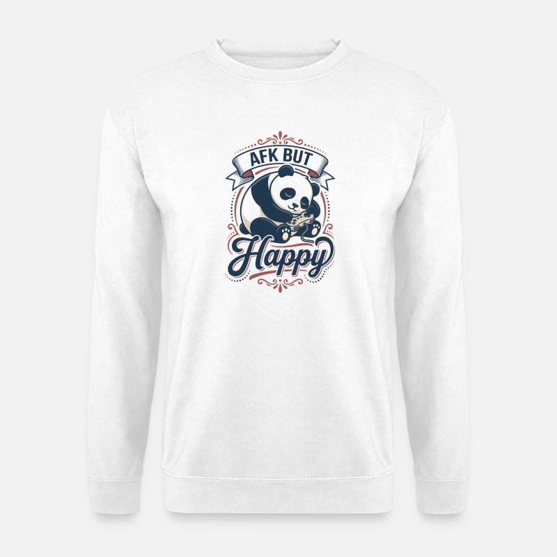 AFK Panda Happy Gaming-Design - Unisex Pullover - Weiß