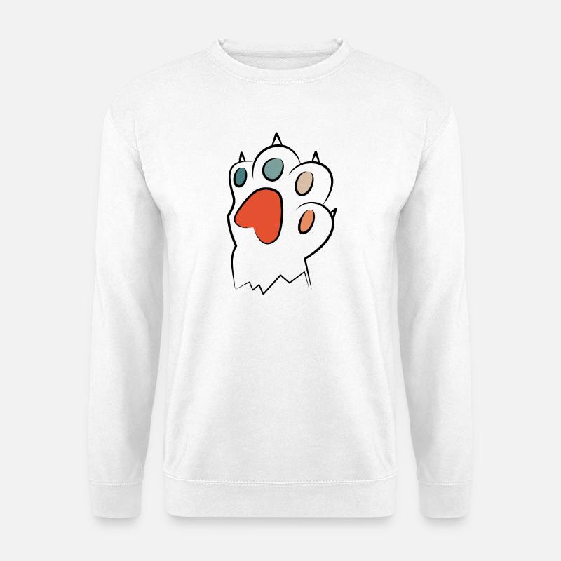Vintage Katzenpfote Pfote Retro - Unisex Pullover - Weiß